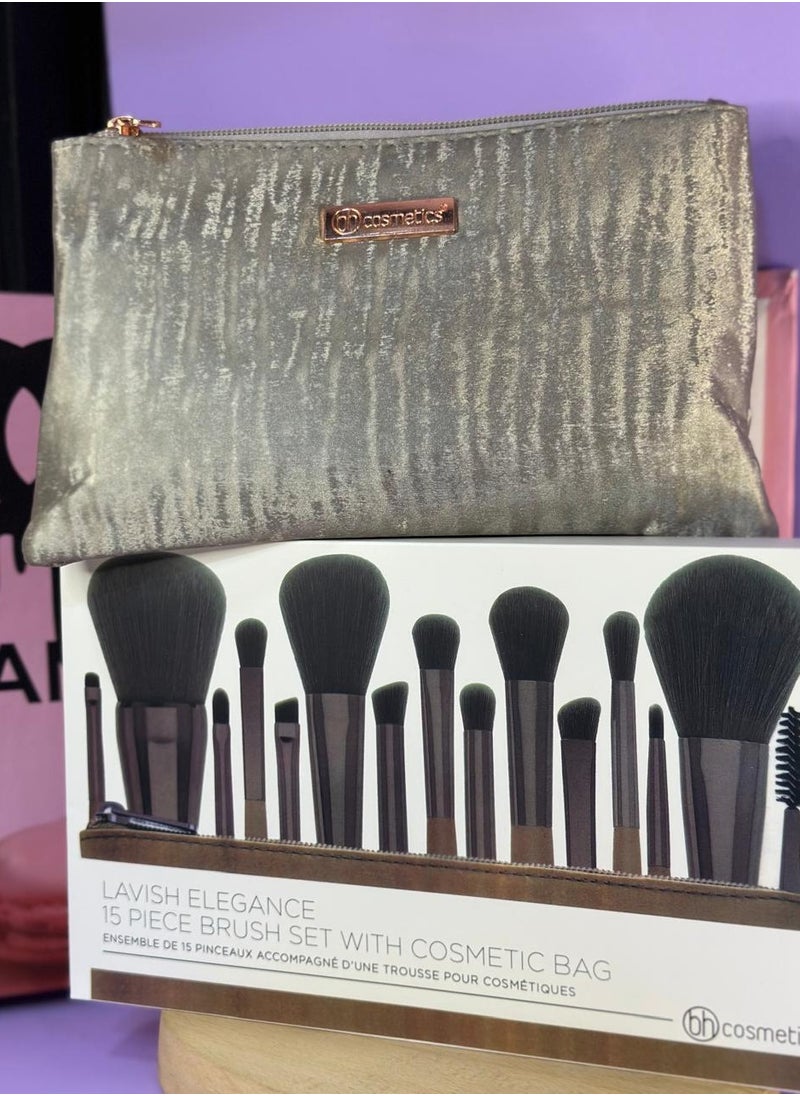 set of 15 makeup brush with unique case high qauilty