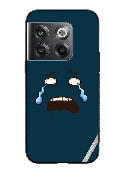 Protective Case Cover For OnePlus 10T Crying Face Design Multicolour