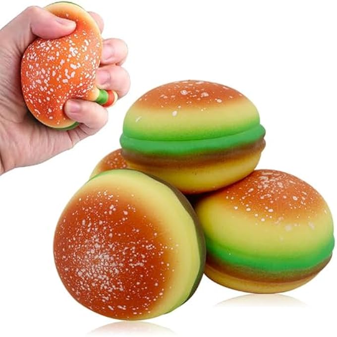 Cooplay Hamburg Shape Decompression Toys Food Shape Extrusion Relaxation Extrusion Pulling and Deformation Decompression Kitchen Decorative Props - Image 3