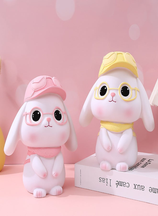 Cross-Border Hot Selling Rabbit Piggy Bank Creative Cute Large Piggy Bank Vinyl Piggy Bank Girls Children's Day Gift(1542 Backpack Rabbit-Yellow) - Image 5