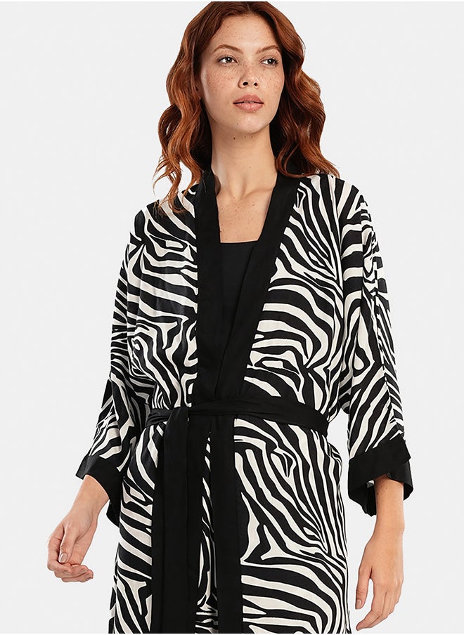 Carina Zebra Pattern Robe  - Image 4