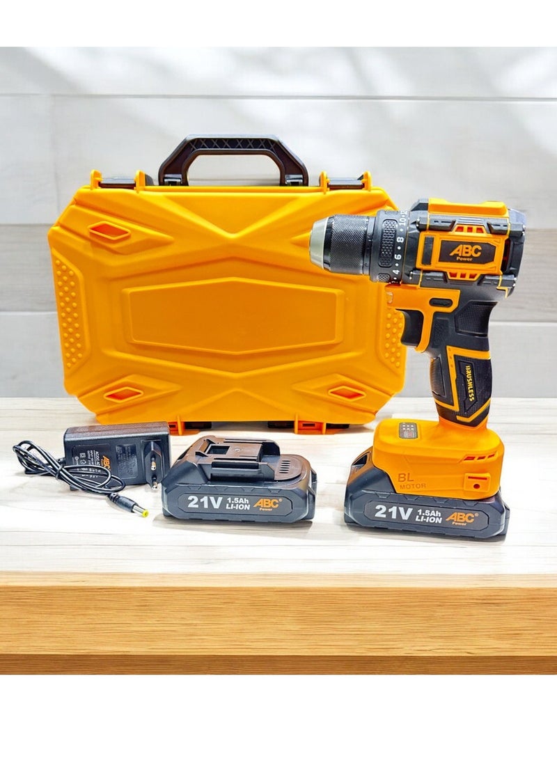 ABC - Drill driver for charging an external battery - 101 - yellow*black - 21 volts - Image 1