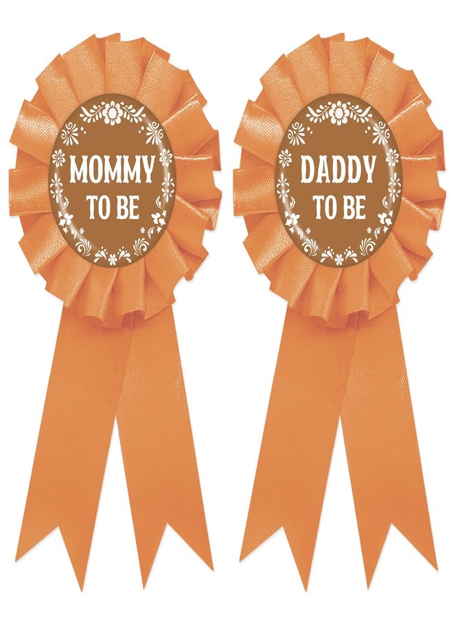SUPERLUBY Cielito Lindo Mom to Be Tinplate Badge Pin, Mexican Daddy to Be Pin, Gender Reveal Button for New Parents, Brown Rosette Mom Award Ribbon, Fiesta Baby Shower Party Favors - Image 1
