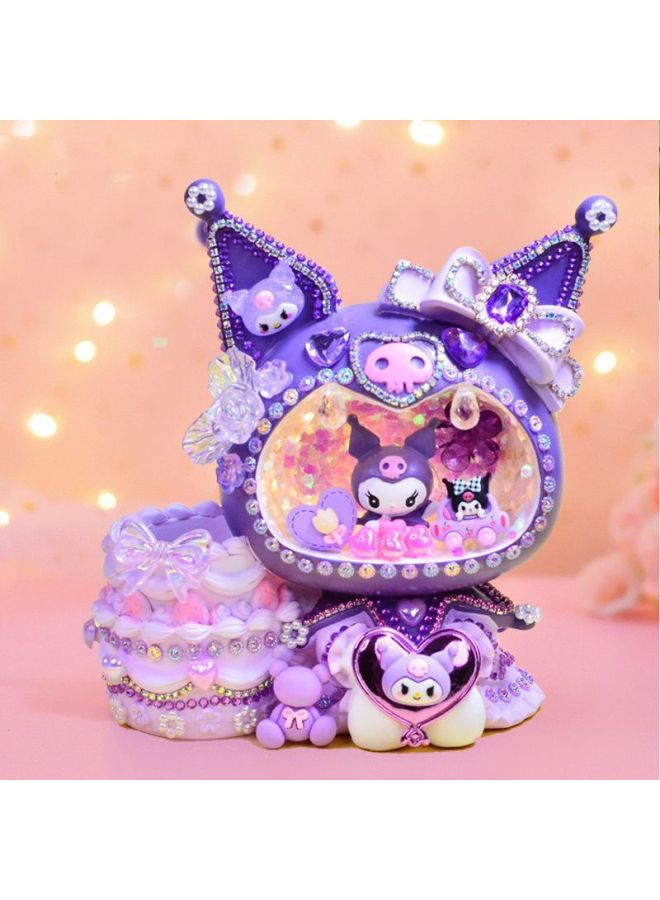 Children's Handmade Boutique Pen Holder Night Light Komi Girl Creative Practical Birthday Gift Night Light-Specifications:Gift Box Packaging For Gifts-Color:Purple Kurome Pen Holder Lamp (including Diy Material Package))  - Image 1