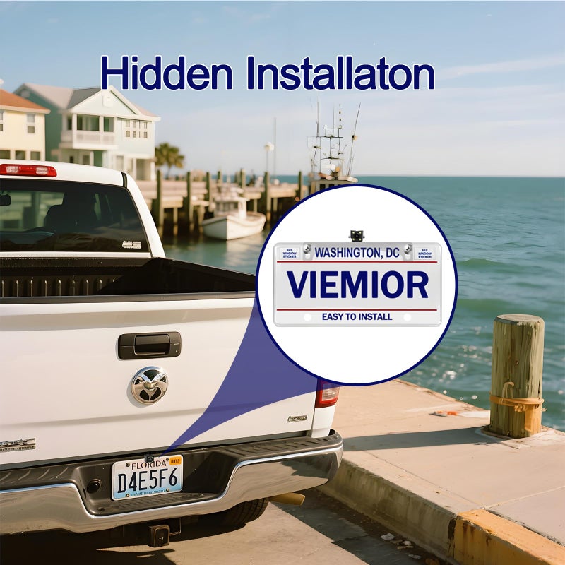 Viemior Universal Car Rear View Camera License Plate Bracket, Premium Backup Camera License Plate Dash Cam Mirror Cam Accessory Rear Camera Mount, Only Installation Holder for Back Up Camera - Image 4