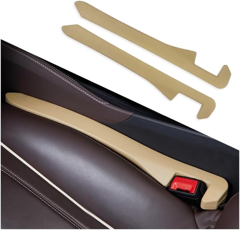 IHOTDER Super Flexible Car Seat Gap Filler,Durable Car Organizer Between Seats for Tightly Filling Seat Gaps,Universal CCar Side Seat Gap Filler CCar Accessories for Women & Men (Beige/2PCS)… - Image 1