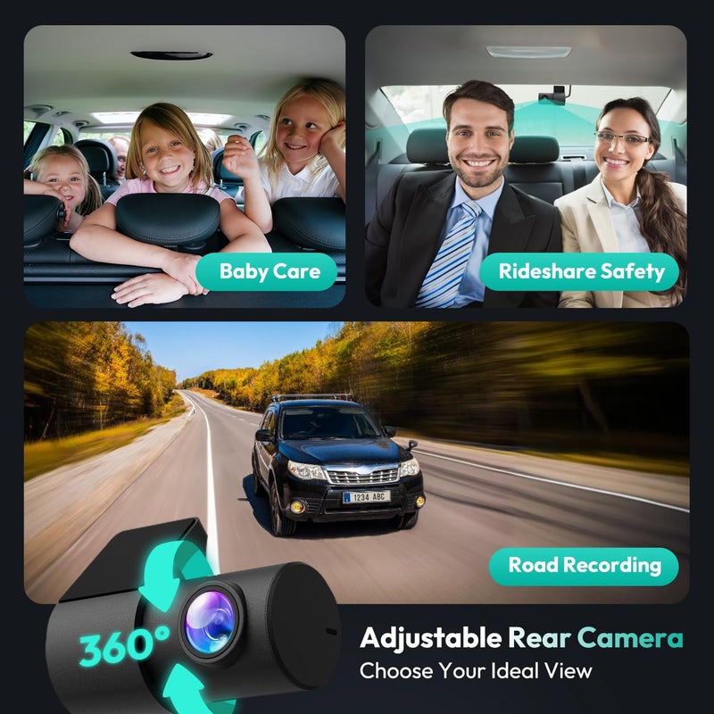 BOTSLAB 4K Dash Cam Front and Rear, with Hardwire Kit, STARVIS, 64 GB Card - Image 4