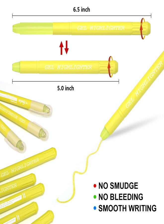 feela 12 Pack Yellow Gel Bible Highlighters Markers Journaling Supplies, No Bleed Through For Highlighting Journal School Office - Image 2