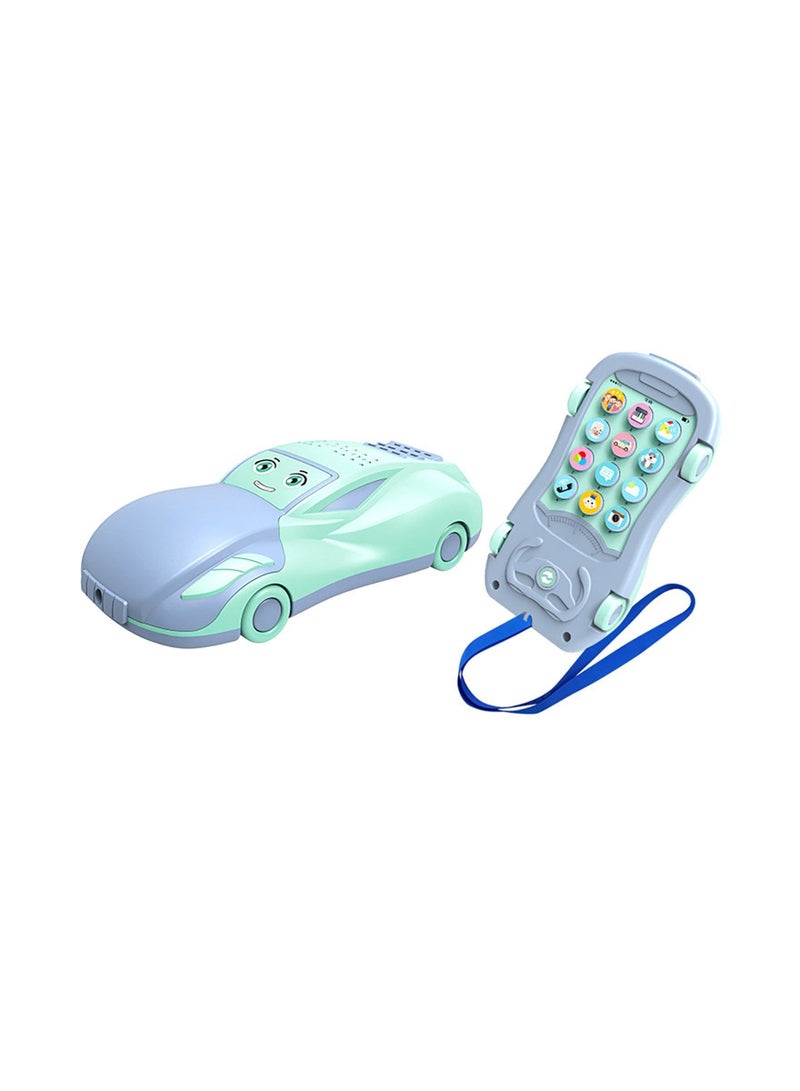 Kids Early Learning Phone Toy Car With Music And Vibration Bilingual For Baby Early Learning Toy (green)  - Image 1