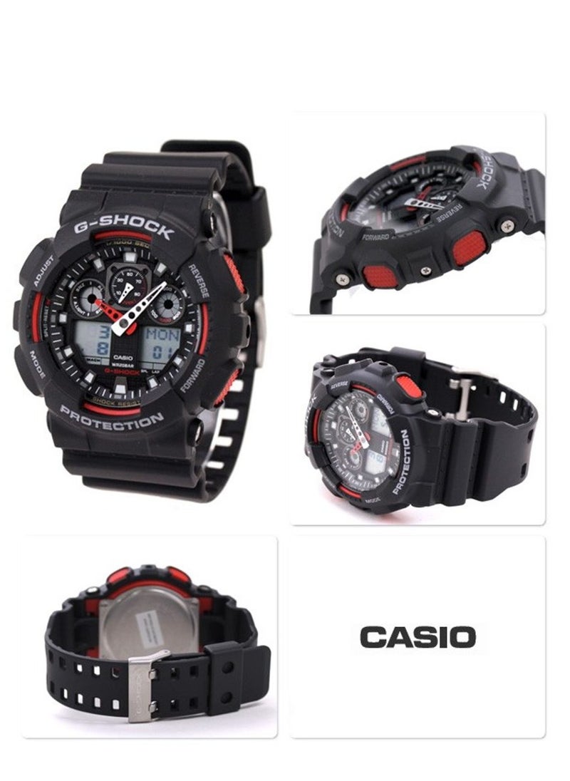 CASIO - G-Shock Analog Digital Black Watch GA100-1A4 - Image 1