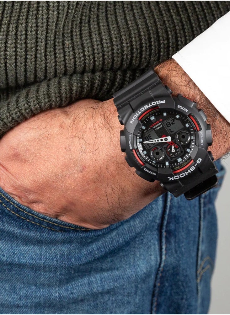 CASIO - G-Shock Analog Digital Black Watch GA100-1A4 - Image 1