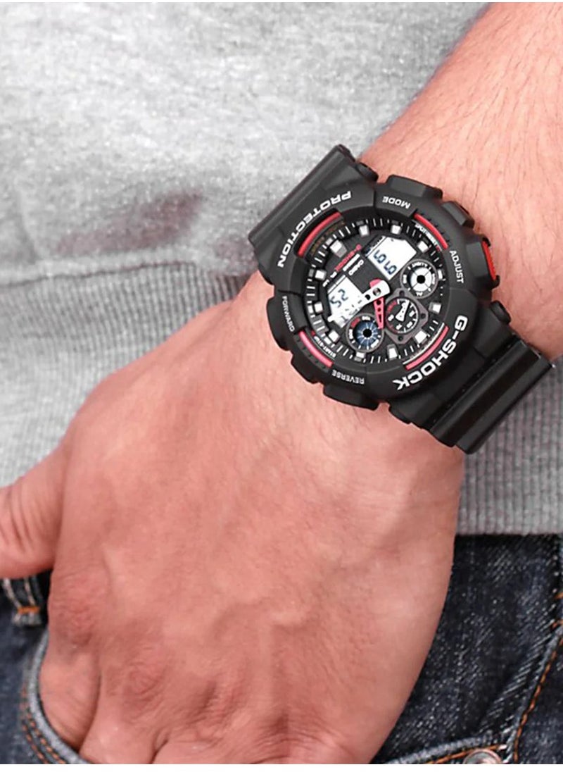CASIO - G-Shock Analog Digital Black Watch GA100-1A4 - Image 1