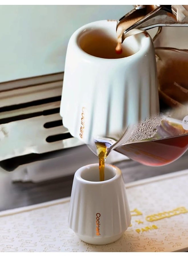 الكوكيناري كوب إسبريسو Cocinare KissCup Crystal – فنجان ديميتاس للإسبريسو والقهوة المقطّرة والشاي (مجموعة السيراميك، أبيض الفجر) - Image 2