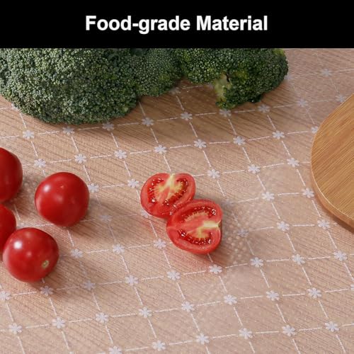 ZEYFLEEB Fridge Mats, Anti-Slip Kitchen Cabinet Drawer Shelf Mat Liner Sheets - Waterproof Strong Table Mat EVA for Fridge, Shelf Liner, Table Drawer mat (Little Flower Transparent, 45 cm X 5 Meter) - Image 3