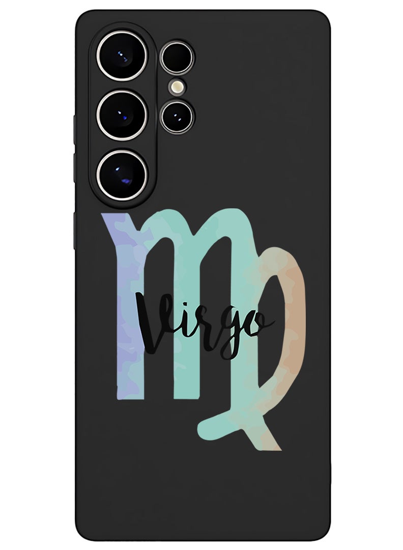 Theodor Protective Slim Fit Case Liquid Silicone Cover with Full Body Protection Anti-Scratch Shockproof Case For Samsung Galaxy S25 Ultra (Black) - Virgo-01 - White - Image 1