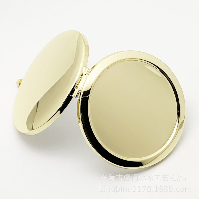 Diy Po Double-Sided Folding Metal Makeup Compact Mirror Base Accessories Baseplate Mirror Blank Portable Cream Mirror - Image 2