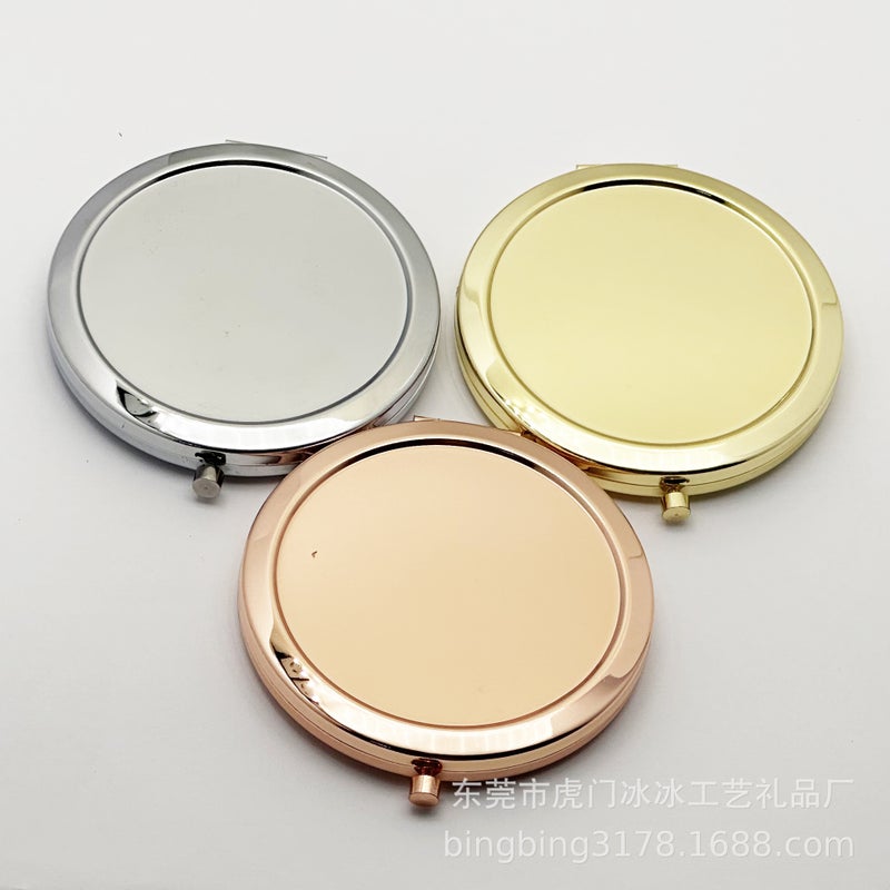 Diy Po Double-Sided Folding Metal Makeup Compact Mirror Base Accessories Baseplate Mirror Blank Portable Cream Mirror - Image 3