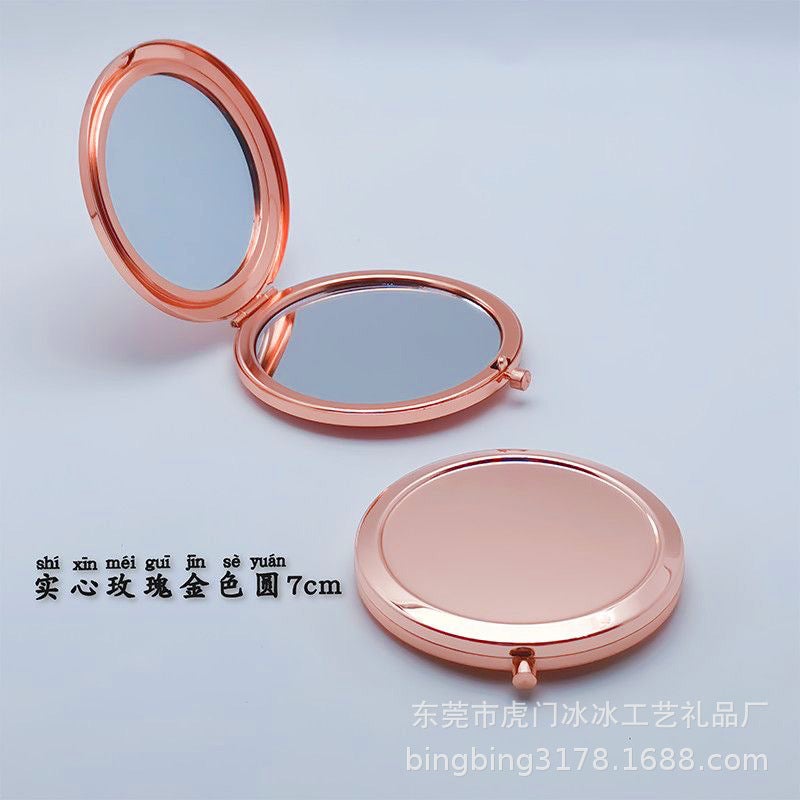 Diy Po Double-Sided Folding Metal Makeup Compact Mirror Base Accessories Baseplate Mirror Blank Portable Cream Mirror - Image 1