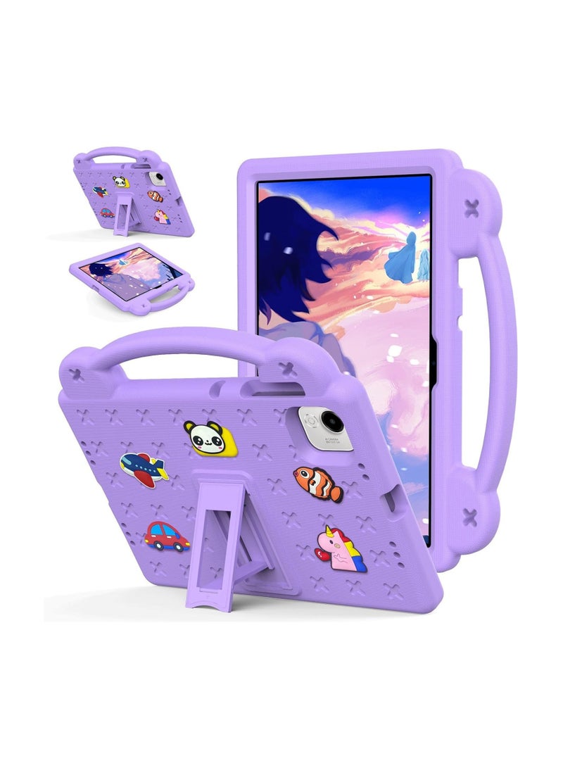 Shockproof Case Compatible with Honor Pad X9a 11.5 Inch (2025), Lightweight EVA Kids Friendly Shockproof Protective Cover with Invisible Bracket and Handle (Purple)