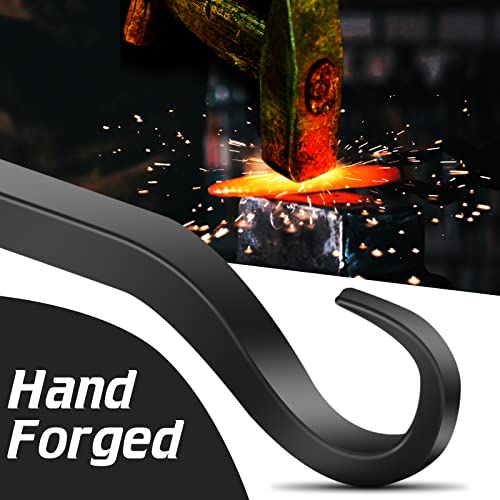 Worth Garden 6-Pack 10" Plant Hanger Bracket - Forged Wrought Iron Powder-Coated Heavy Duty Wall Hook - Black Plant Hanging Hooks - Durable and Stable for Bird Feeders, Planters Indoor & Outdoor - Image 2