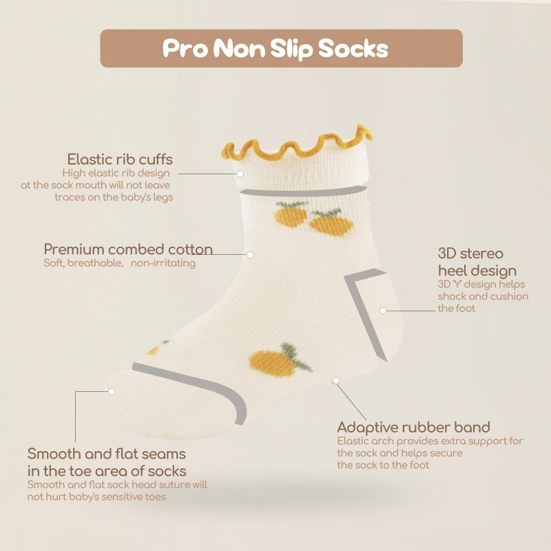 Aroveea Non Slip Grip Ankle Baby Socks 12 Pack for Toddler Boys and Girls Kids Infant Baby Cute Cotton Socks - Image 5