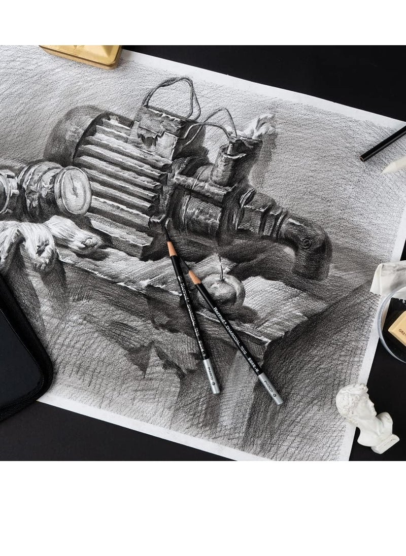 SYOSI - Professional Sketching Drawing Art Tool Kit With Graphite Pencils 29 Pieces Charcoal Pencils Paper Erasable Pen Craft Knife without Sketchbook with Canvas Rolling Pouch - Image 1