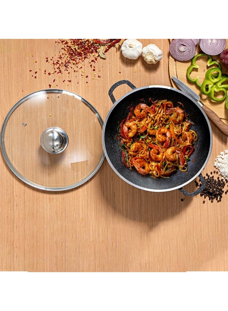 ديسيني طقم أواني طهي ألمنيوم غير لاصقة 10 قطع مع غطاء زجاجي - Image 3