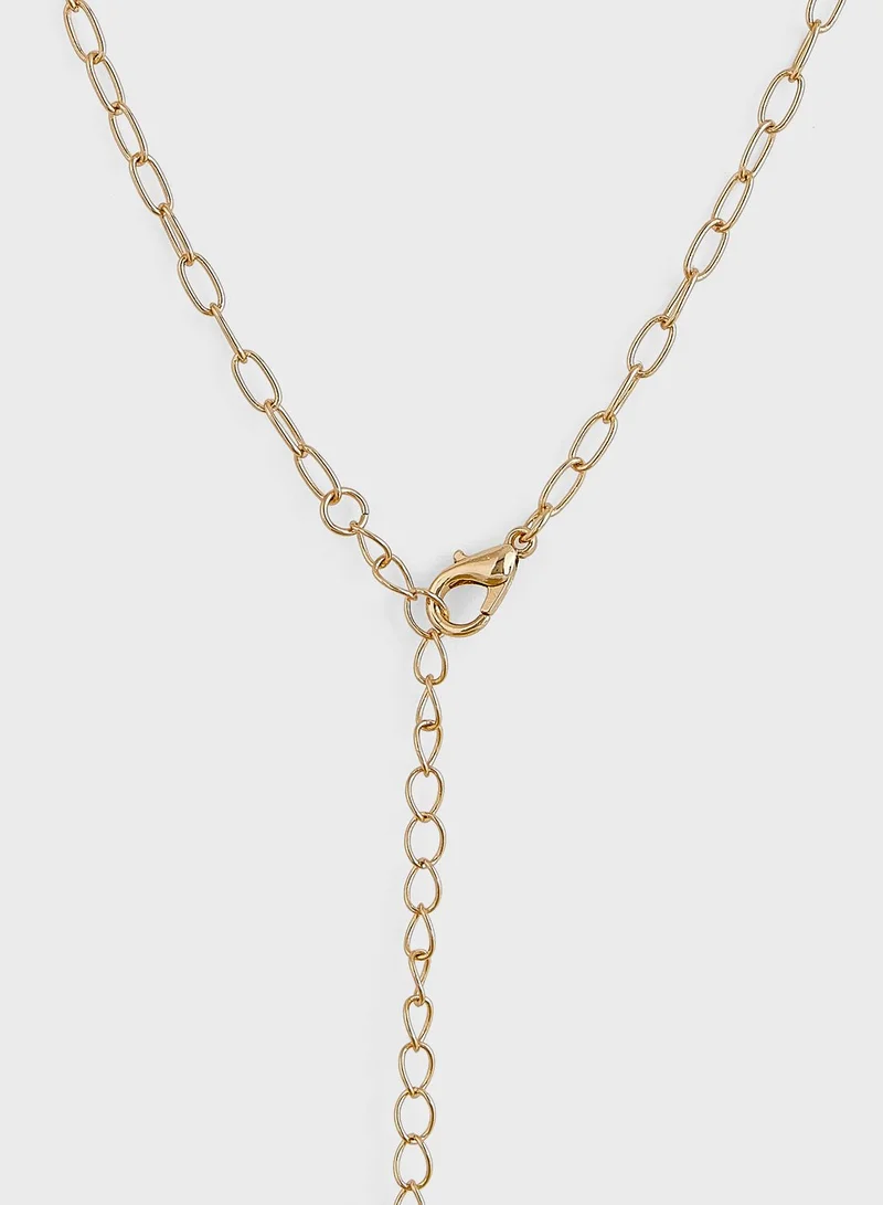 Ginger Heart Lock Chain Necklace