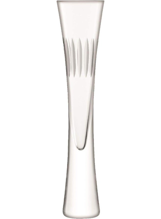 LSA International LSA International Moya Cut Champagne Flute 170ml Clear/Cut | Set of 2 | Handmade Glass | MV33  - Image 2