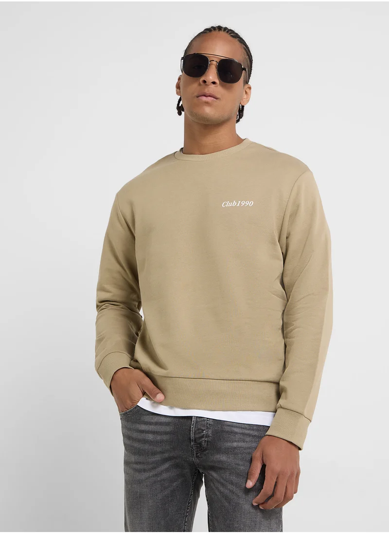 جاك اند جونز Logo Print Sweatshirt