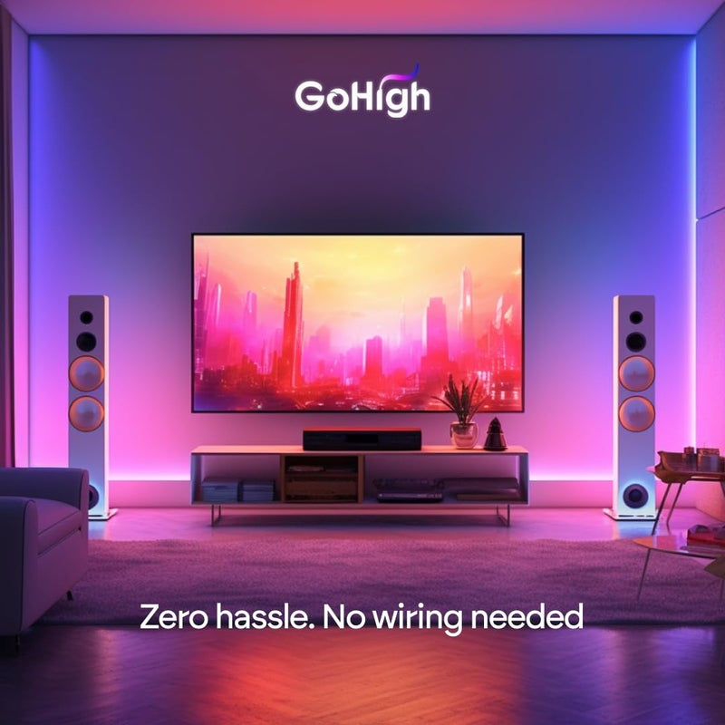 GOHIGH GoHigh Dream RGB LED Strip Lights 12 Volts Smart MultiColor Sync with Music for Bedrooms Gaming Rooms DIY Lighting and Cove Lighting 15 Million Colors 1Year Warranty 30 Meter 10M10M10M  - Image 3