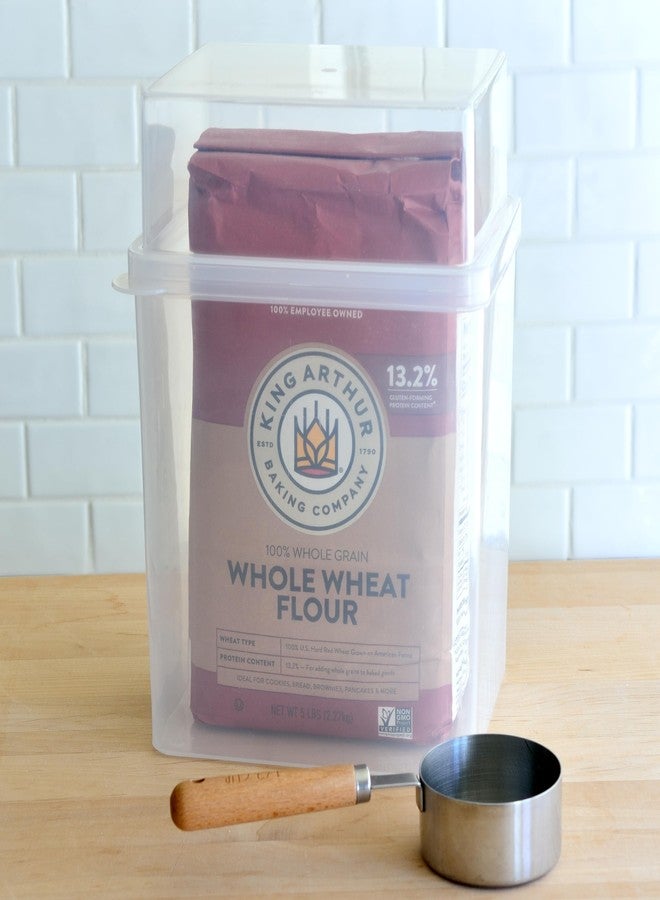 Youngever 2 Pack Plastic Sugar Keeper 5LB, Clear Flour Storage Container, Large Plastic Food Storage Containers - Image 4