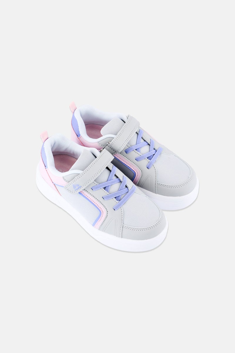 RBX Kids Girl Velcro Closure Outdoor Shoes, Light Grey - Image 4