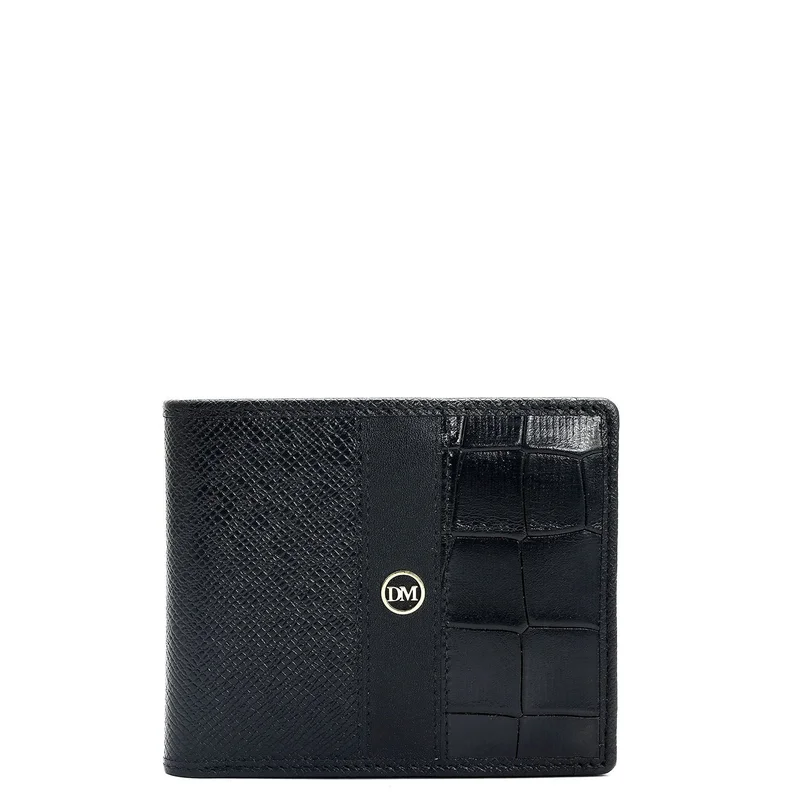 Franzy Croco Leather Mens Wallet - Black