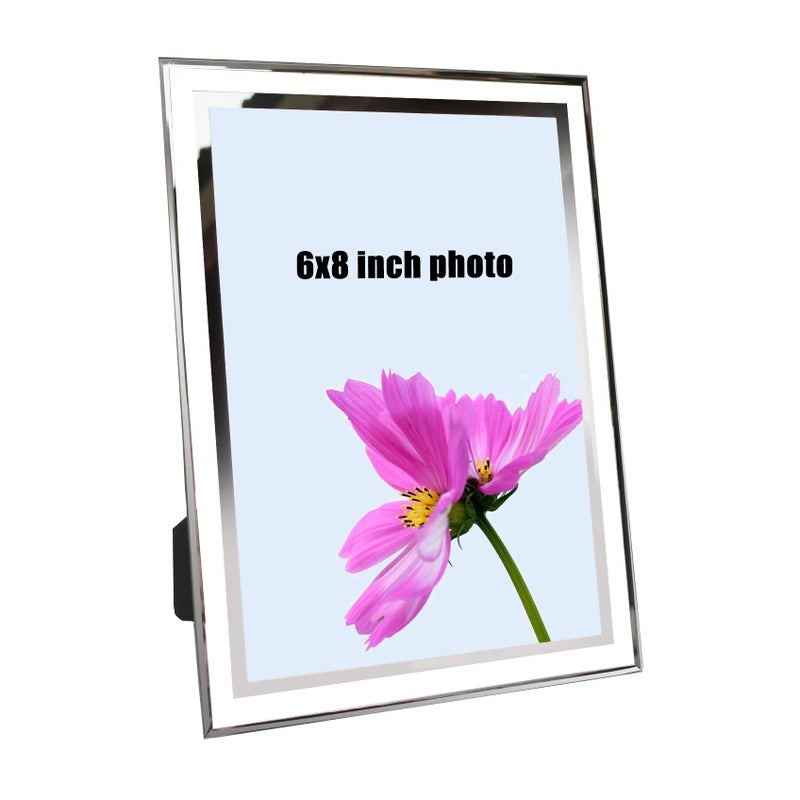 Abaji 6x8 Photo Glass Frame Photo عالية الشفافية الرأسية والأفقي للرفع المكتبي معرض عائلة طاولة المكتب والزفاف أو العطلة زخرفة - Image 1