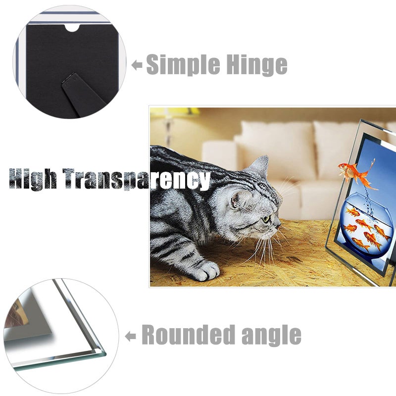 Abaji 6x8 Photo Glass Frame Photo عالية الشفافية الرأسية والأفقي للرفع المكتبي معرض عائلة طاولة المكتب والزفاف أو العطلة زخرفة - Image 5