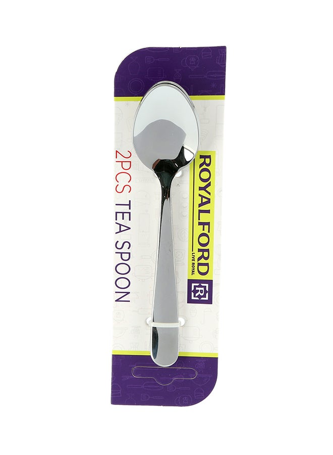 Royalford 2-Piece Coffee Spoon Set Silver/Black - Image 5