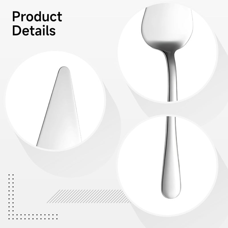 2-Piece Cake Server and Knife Set, Stainless Steel Dessert Set, 10.4 in Spatula, 13 in Server, Silver, Mirror Polished - Image 1