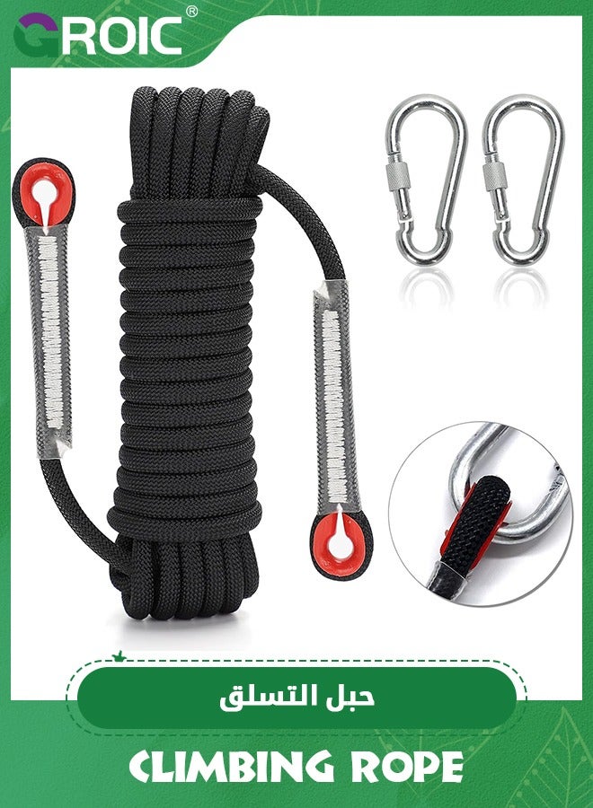 GROIC 10MM*49FT(15M) Climbing Rope,Static Climbing Rope, Outdoor Rock Climbing Rope, Escape Rope, Rappelling Rope, Fire Rescue Parachute Rope,High Strength Outdoor Safety Static Rock Climbing Rope  - Image 1