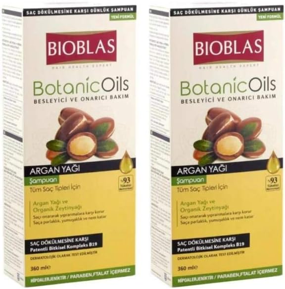 BIOBLAS Shampoo Botanic Oils Argan Oil 360 ml Pack of 2