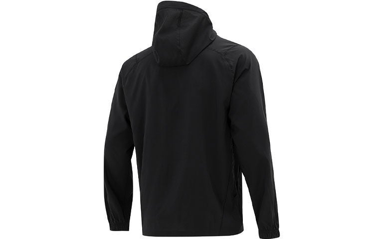 PUMA Logo Printing hooded Solid Color Jacket Black