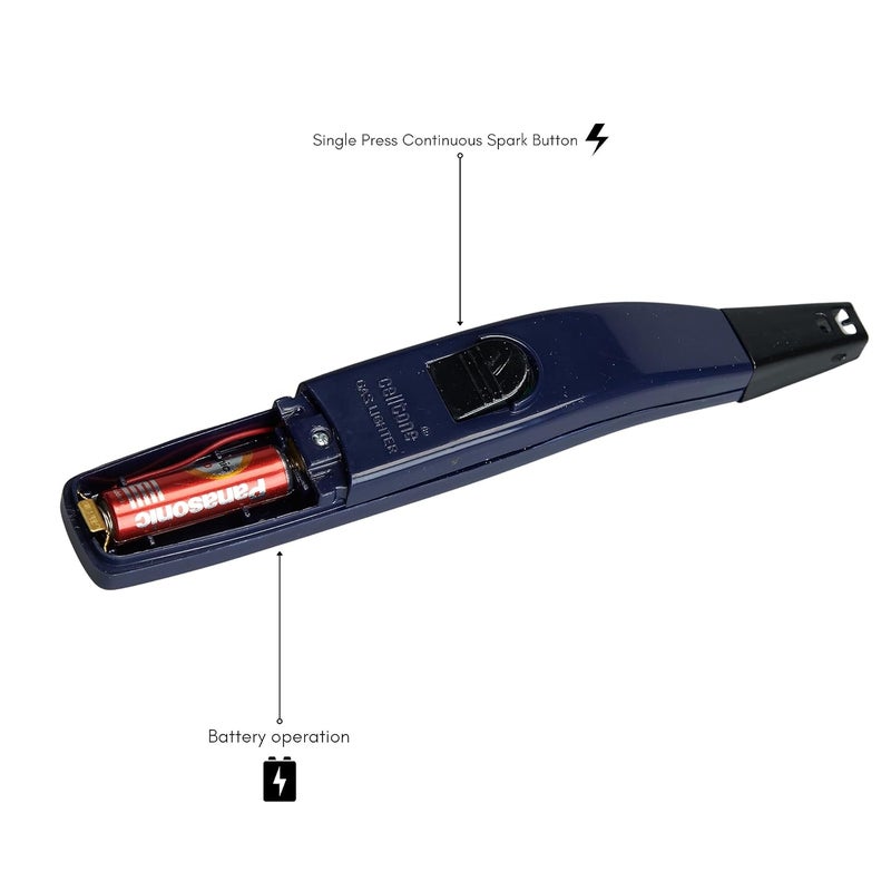 celltone Plastic Zoom Electric Gas Lighter For Kitchen Use Battery Operated Continous Spark Gas Lighter For Stove6 Months Warranty Blue - Image 2