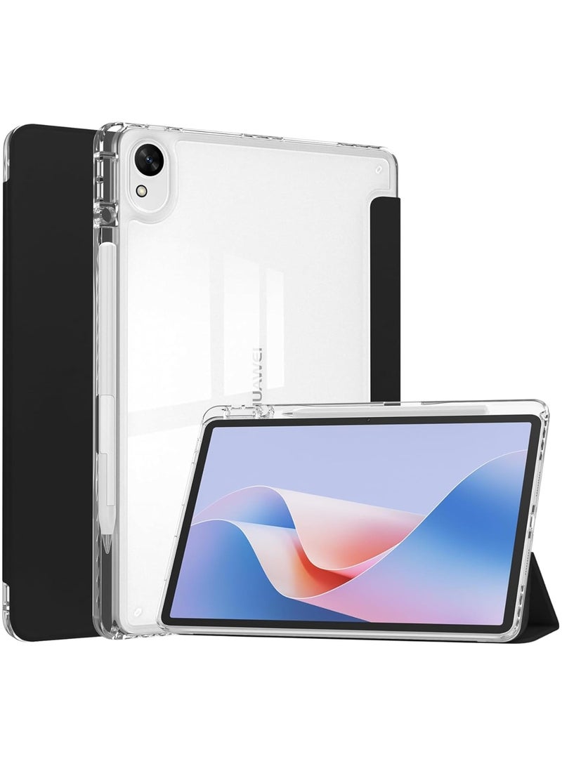 Cover Compatible with Huawei MatePad 11.5s 2024 Case with Pencil Holder, Slim Lightweight TPU Shockproof Cover with Clear Back Silicone Shell Protective for Huawei MatePad 11.5s 2024 (Black) - Image 1