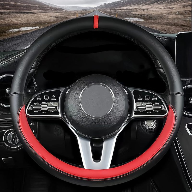 Custom fit for Lexus Car Steering Wheel Cover Nappa Leather NonSlip Steering Wheel Cover Redfor Lexus