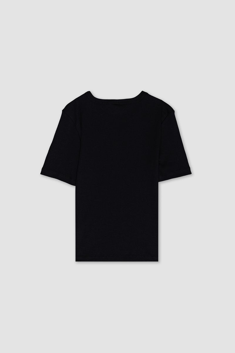 DeFacto Black Woman Slim Fit Crew Neck Short Sleeve T-Shirt Casual - Image 4