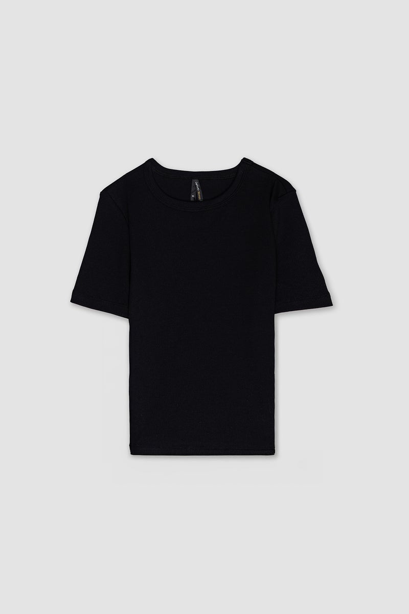 DeFacto Black Woman Slim Fit Crew Neck Short Sleeve T-Shirt Casual - Image 2