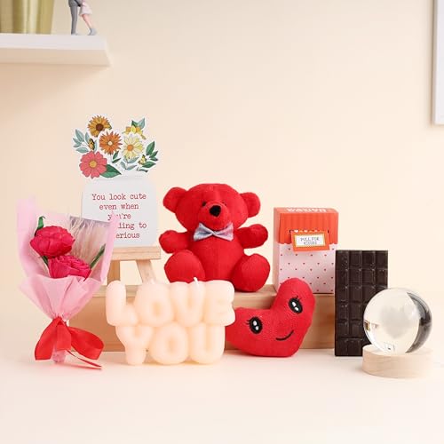 Oye Happy - Love You Surprise Reveal Hamper | Magical Self-Opening Gift Box with 8 Romantic Surprises | Hamper with Candles, Roses, Easel, Teddy & Love Keepsakes - Image 2