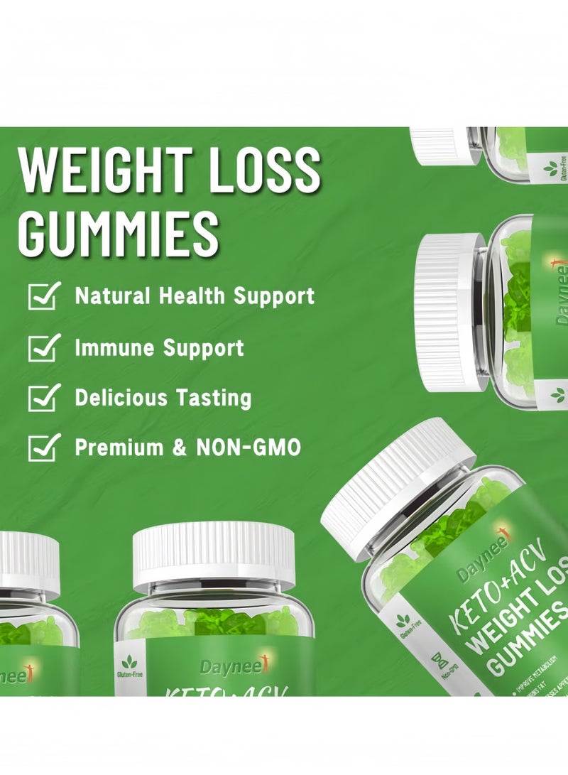 Daynee Keto+ACV Weight Loss Gummies 60 Vegan Gummies - Plant-Based Apple Cider Vinegar Supplement to Improve Metabolism, Burn Fat, Suppress Appetite & Reduce Bloating - Image 3