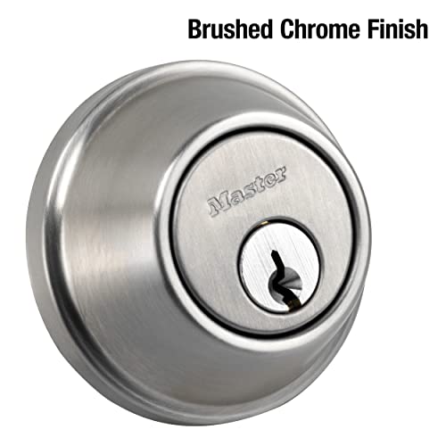 Master Lock DSCHSD32D Heavy Duty Single Cylinder, Grade 2 Commercial Deadbolt with Bump Stop, Brushed Chrome Finish - Image 2