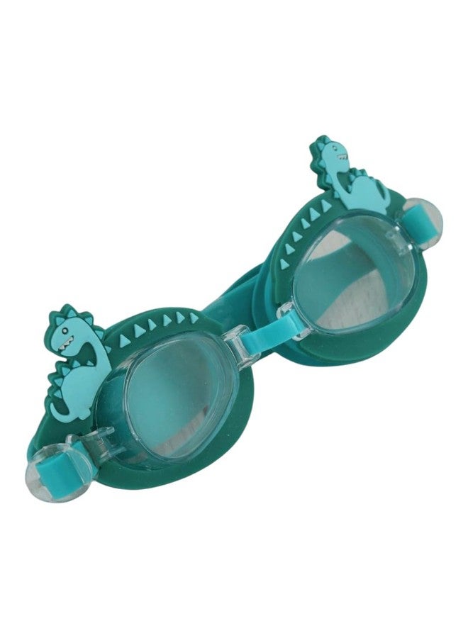 Yellow Bee Charming Dino-Themed 3D Swimming Goggles with Fun Spike Design for Boys, Green - Image 3